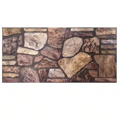 Outlet Mahogany Brown Stone Look Wall Paneling, Styrofoam Facing, Single Panel, Covers 5.4 sq ft