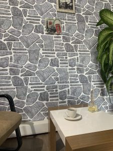 Outlet Bluish Grey White Stone Look Wall Paneling, Styrofoam Facing, Single Panel, Covers 5.4 sq ft