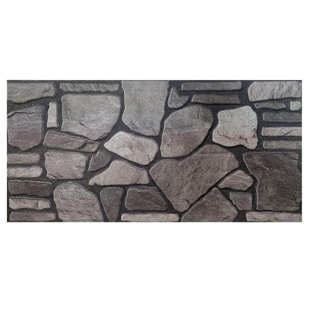 Outlet Grey Charcoal Ash Stone Look Wall Paneling, Styrofoam Facing, Single Panel, Covers 5.4 sq ft