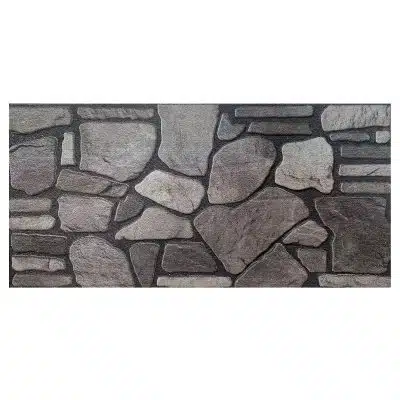 Outlet Grey Charcoal Ash Stone Look Wall Paneling, Styrofoam Facing, Single Panel, Covers 5.4 sq ft