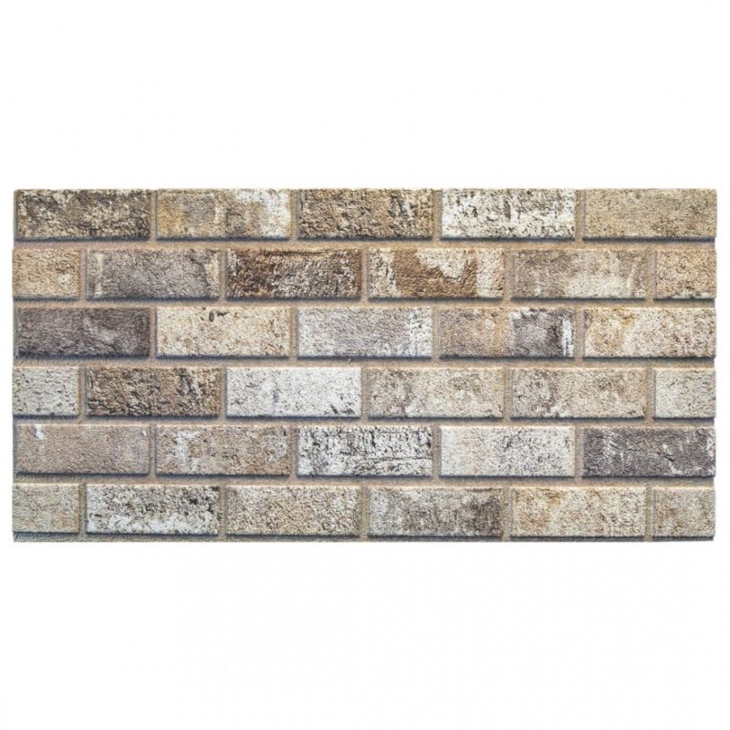 Outlet Red Brown Grey Brick Look Wall Paneling, Styrofoam Facing, Single Panel, Covers 5.4 sq ft