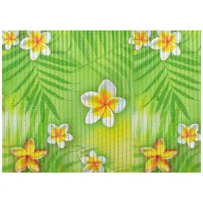 Floral Bathroom Mat - 39" x 26" Green Waterproof Non-Slip Quick Dry Rug, Non-Absorbent Dirt Resistant Perfect for Kitchen, Bathroom and Restroom