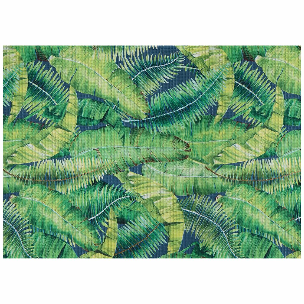 Leaf Bathroom Mat – 39″ x 26″ Green Waterproof Non-Slip Quick Dry Rug, Non-Absorbent Dirt Resistant Perfect for Kitchen, Bathroom and Restroom