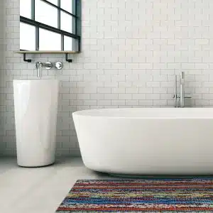 Beads Bathroom Mat - 39" x 26" Multicolored Waterproof Non-Slip Quick Dry Rug, Non-Absorbent Dirt Resistant Perfect for Kitchen, Bathroom and Restroom