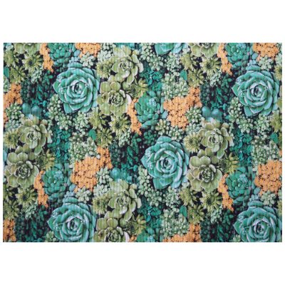 Succulent Bathroom Mat - 39" x 26" Green Waterproof Non-Slip Quick Dry Rug, Non-Absorbent Dirt Resistant Perfect for Kitchen, Bathroom and Restroom