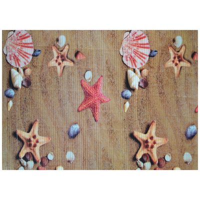 Seashell Bathroom Mat - 39" x 26" Beige Waterproof Non-Slip Quick Dry Rug, Non-Absorbent Dirt Resistant Perfect for Kitchen, Bathroom and Restroom