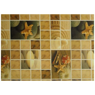 Sea Shell Bathroom Mat - 39" x 26" Beige Waterproof Non-Slip Quick Dry Rug, Non-Absorbent Dirt Resistant Perfect for Kitchen, Bathroom and Restroom