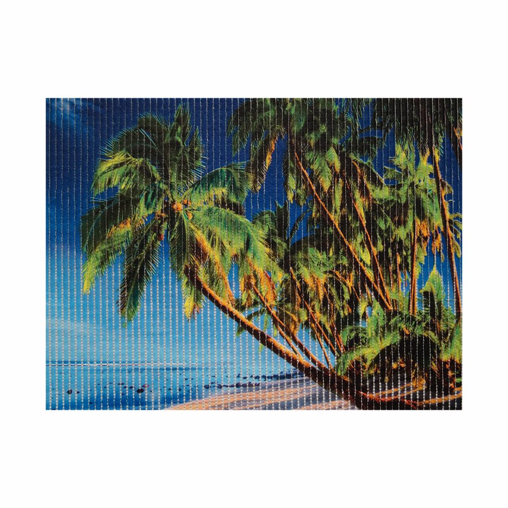 Palm Trees Bathroom Mat – 26″ x 19″ Blue Green Waterproof Non-Slip Quick Dry Rug, Non-Absorbent Dirt Resistant Perfect for Kitchen, Bathroom, Shower, Restroomand Bathtub