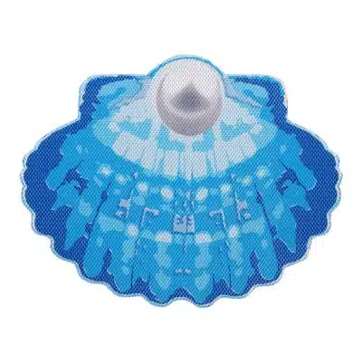 Sea Shell Bathroom Mat - 26" x 19" Light Blue Waterproof Non-Slip Quick Dry Rug, Non-Absorbent Dirt Resistant Perfect for Kitchen, Bathroom and Restroom