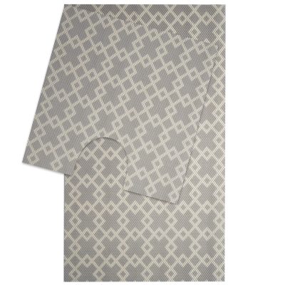 Geometric Bathroom Mat Set (2 pcs) - 33" x 20" and 20.5" x 19.7" Waterproof Non-Slip Quick Dry Rug, Non-Absorbent Dirt Resistant Perfect for Bathroom and Restroom