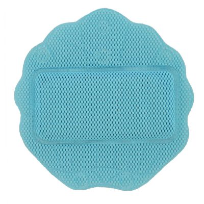 Bath Pillow with Suction Cups - 13" x 13", Classic Light Blue Waterproof Non-Slip Quick Dry Dirt Resistant Bath Cushion for Neck support, Comfortable and Soft Spa Pillow