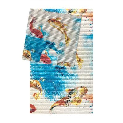 Koi Fish Bathroom Mat Set (2 pcs) - 31" x 20" and 19.7" x 19.7" Waterproof Non-Slip Quick Dry Rug, Non-Absorbent Dirt Resistant Perfect for Bathroom and Restroom