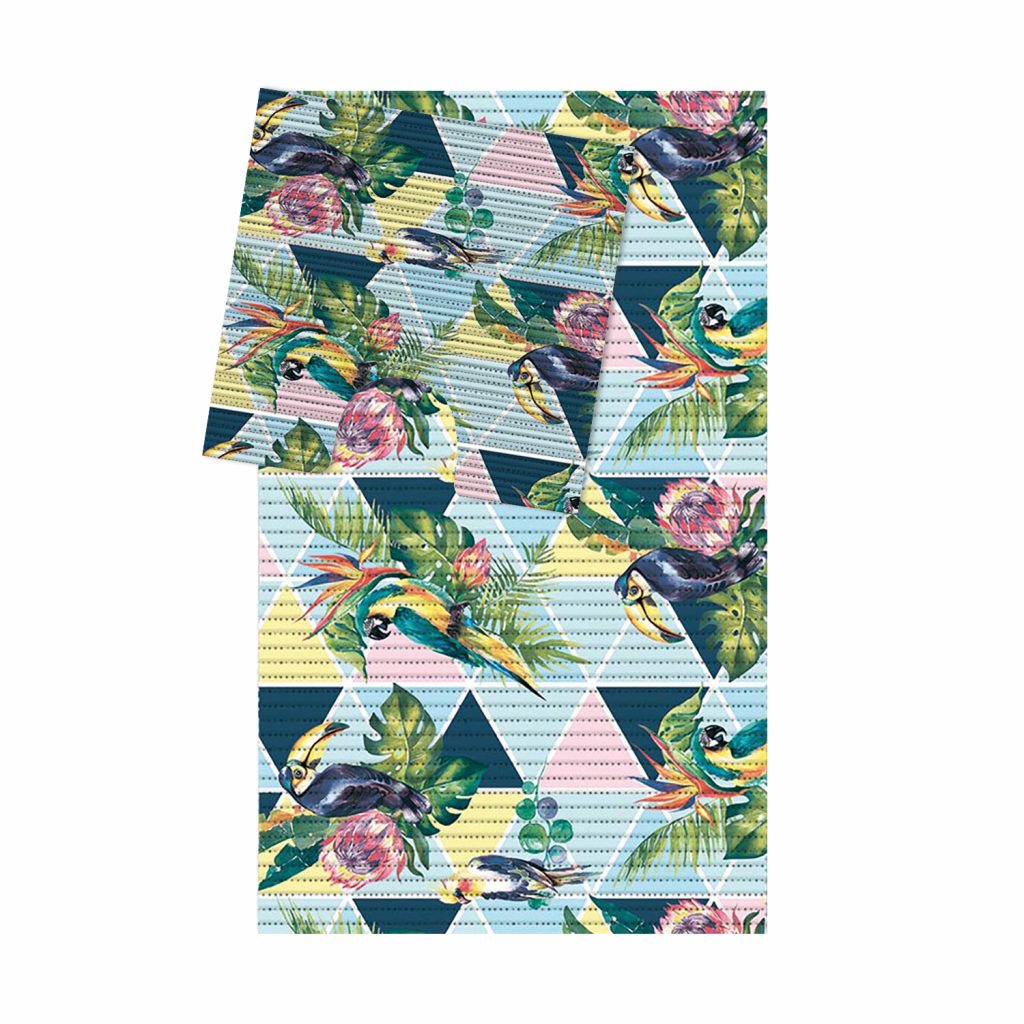 Birds Bathroom Mat Set (2 pcs) – 31″ x 20″ and 19.7″ x 19.7″ Waterproof Non-Slip Quick Dry Rug, Non-Absorbent Dirt Resistant Perfect for Bathroom and Restroom