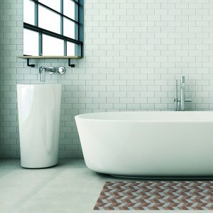 Chevron Bathroom Mat - 79" x 26" Beige Waterproof Non-Slip Quick Dry Rug, Non-Absorbent Dirt Resistant Perfect for Kitchen, Bathroom and Restroom