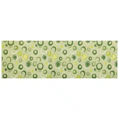 Circle Bathroom Mat - 79" x 26" Green Waterproof Non-Slip Quick Dry Rug, Non-Absorbent Dirt Resistant Perfect for Kitchen, Bathroom and Restroom