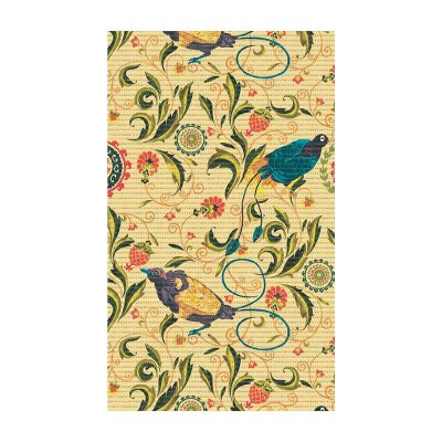Birds Bathroom Mat - 31" x 26" Yellow Waterproof Non-Slip Quick Dry Rug, Non-Absorbent Dirt Resistant Perfect for Kitchen, Bathroom and Restroom
