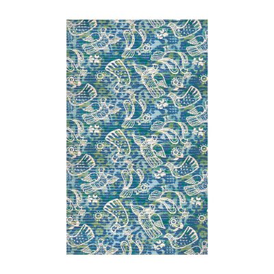 Birds Bathroom Mat - 31" x 26" Light Blue Waterproof Non-Slip Quick Dry Rug, Non-Absorbent Dirt Resistant Perfect for Kitchen, Bathroom and Restroom