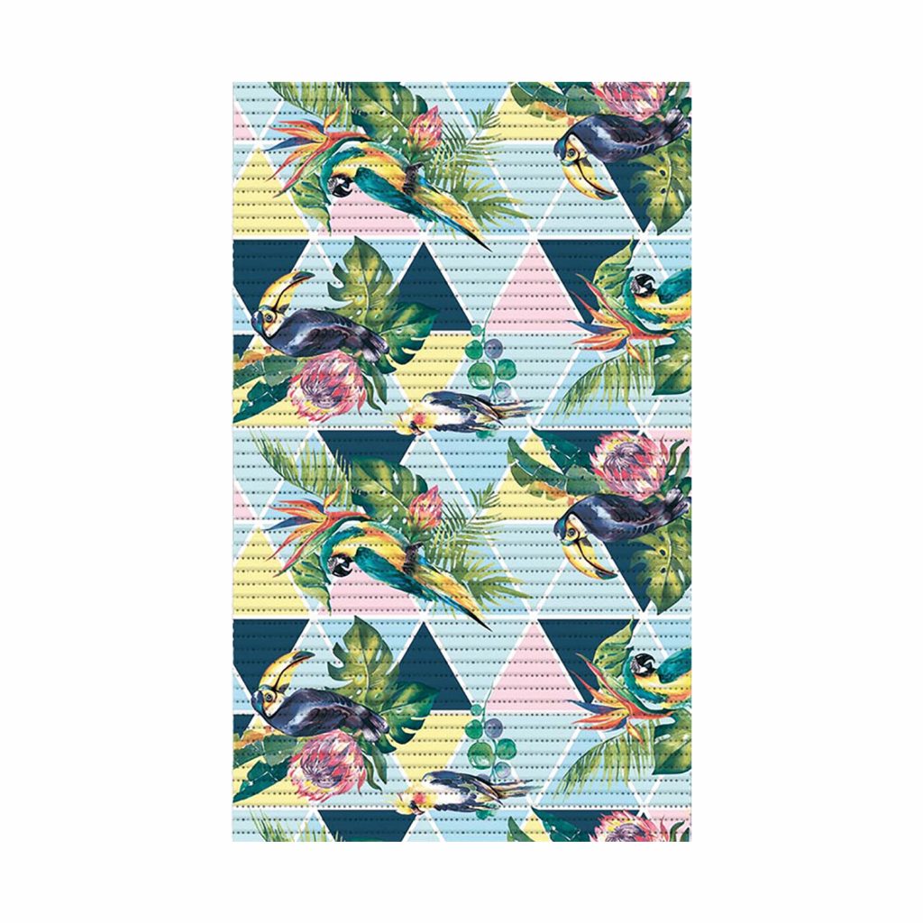 Birds Bathroom Mat – 31″ x 26″ Light Blue Waterproof Non-Slip Quick Dry Rug, Non-Absorbent Dirt Resistant Perfect for Kitchen, Bathroom and Restroom