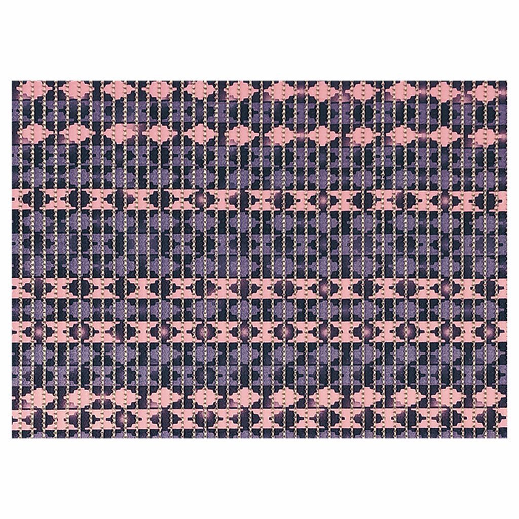 Geometric Bathroom Mat – 35″ x 26″ Purple Waterproof Non-Slip Quick Dry Rug, Non-Absorbent Dirt Resistant Perfect for Kitchen, Bathroom and Restroom
