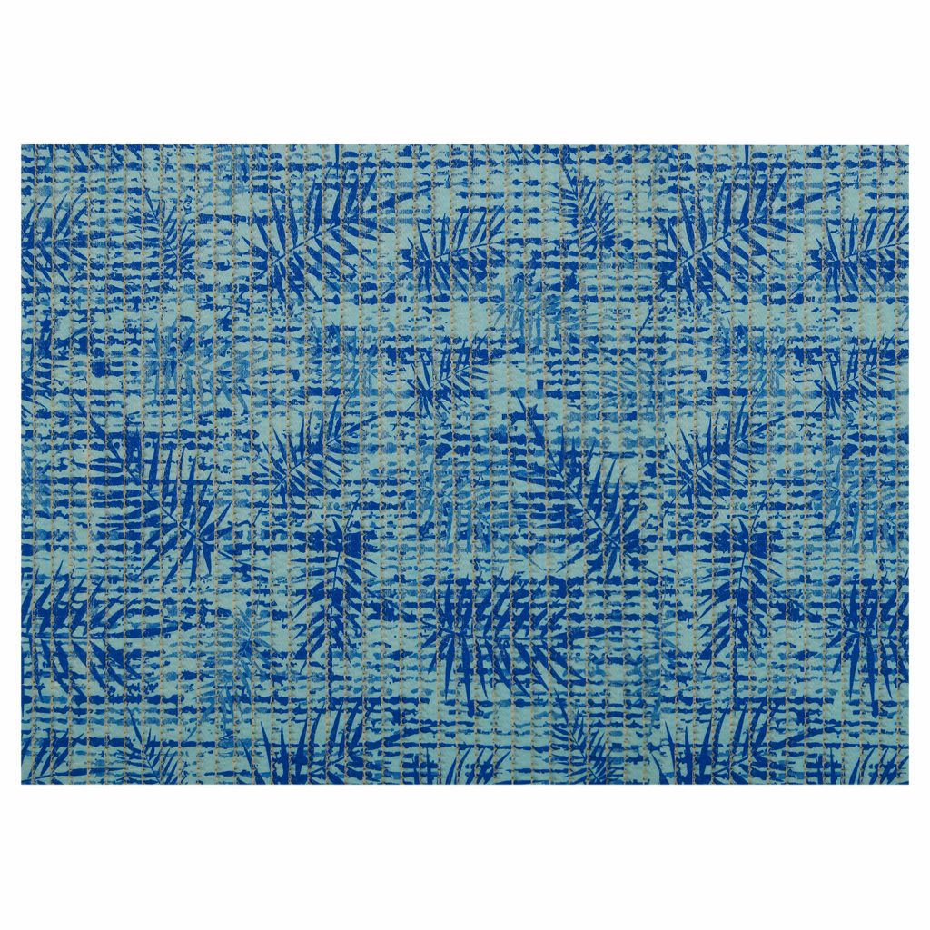 Leaf Bathroom Mat – 35″ x 26″ Blue Waterproof Non-Slip Quick Dry Rug, Non-Absorbent Dirt Resistant Perfect for Kitchen, Bathroom and Restroom