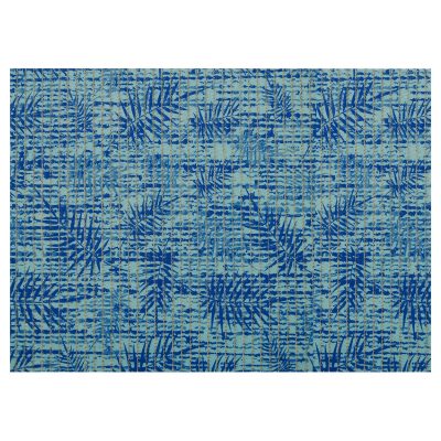 Leaf Bathroom Mat - 35" x 26" Blue Waterproof Non-Slip Quick Dry Rug, Non-Absorbent Dirt Resistant Perfect for Kitchen, Bathroom and Restroom