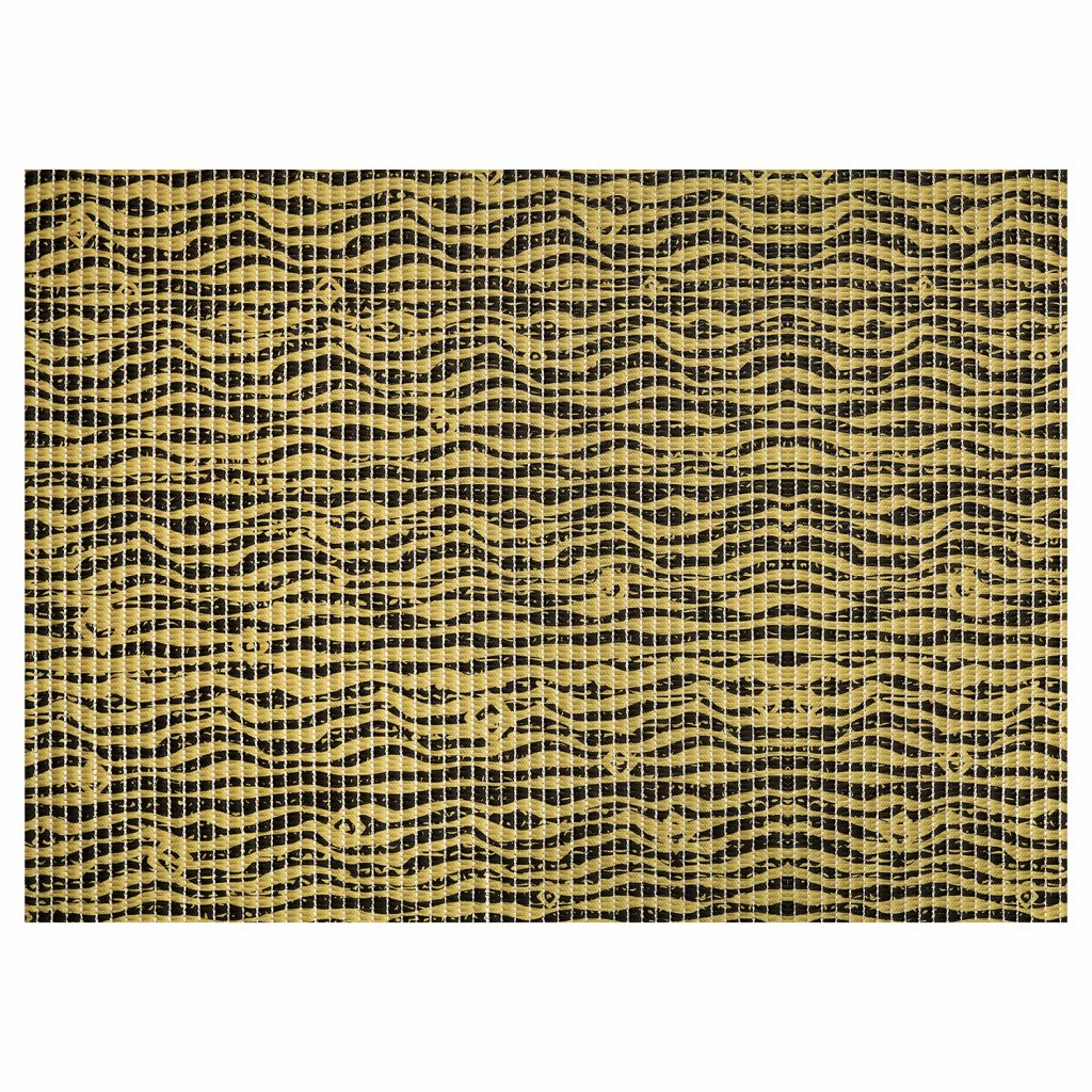 Waves Bathroom Mat – 35″ x 26″ Beige Waterproof Non-Slip Quick Dry Rug, Non-Absorbent Dirt Resistant Perfect for Kitchen, Bathroom and Restroom