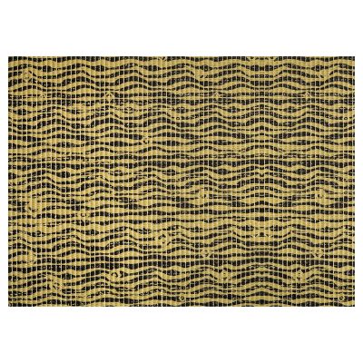 Waves Bathroom Mat - 35" x 26" Beige Waterproof Non-Slip Quick Dry Rug, Non-Absorbent Dirt Resistant Perfect for Kitchen, Bathroom and Restroom