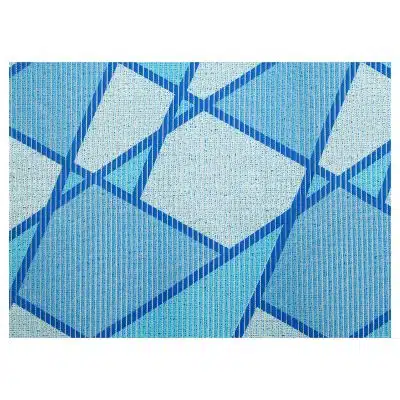 Geometric Bathroom Mat - 35" x 26" Blue Waterproof Non-Slip Quick Dry Rug, Non-Absorbent Dirt Resistant Perfect for Kitchen, Bathroom and Restroom