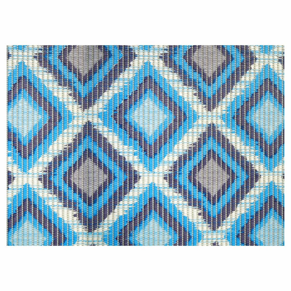Geometric Bathroom Mat – 35″ x 26″ Blue Waterproof Non-Slip Quick Dry Rug, Non-Absorbent Dirt Resistant Perfect for Kitchen, Bathroom and Restroom