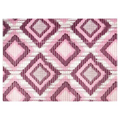 Geometric Bathroom Mat - 35" x 26" Pink Waterproof Non-Slip Quick Dry Rug, Non-Absorbent Dirt Resistant Perfect for Kitchen, Bathroom and Restroom