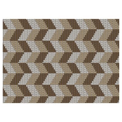 Chevron Bathroom Mat - 35" x 26" Brown Waterproof Non-Slip Quick Dry Rug, Non-Absorbent Dirt Resistant Perfect for Kitchen, Bathroom and Restroom