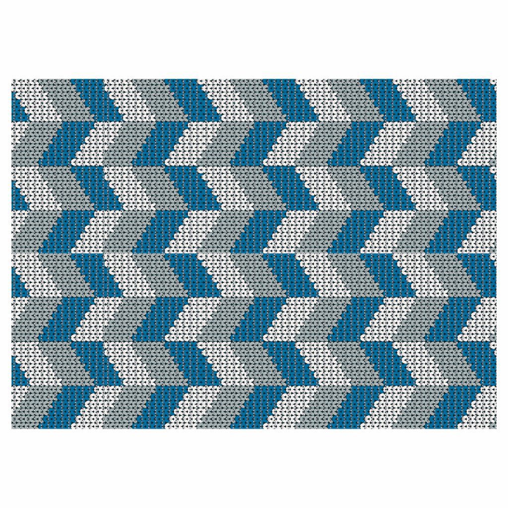 Chevron Bathroom Mat – 35″ x 26″ Blue Waterproof Non-Slip Quick Dry Rug, Non-Absorbent Dirt Resistant Perfect for Kitchen, Bathroom and Restroom