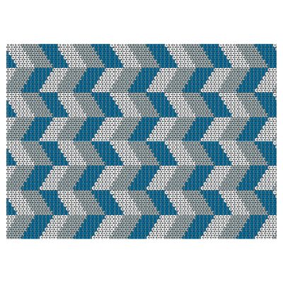 Chevron Bathroom Mat - 35" x 26" Blue Waterproof Non-Slip Quick Dry Rug, Non-Absorbent Dirt Resistant Perfect for Kitchen, Bathroom and Restroom