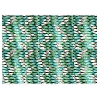 Chevron Bathroom Mat - 35" x 26" Green Waterproof Non-Slip Quick Dry Rug, Non-Absorbent Dirt Resistant Perfect for Kitchen, Bathroom and Restroom