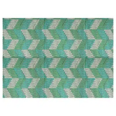 Chevron Bathroom Mat - 35" x 26" Green Waterproof Non-Slip Quick Dry Rug, Non-Absorbent Dirt Resistant Perfect for Kitchen, Bathroom and Restroom