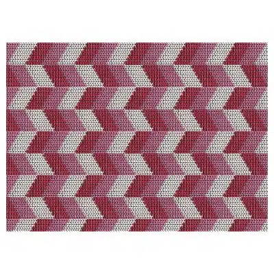 Chevron Bathroom Mat - 35" x 26" Red Waterproof Non-Slip Quick Dry Rug, Non-Absorbent Dirt Resistant Perfect for Kitchen, Bathroom and Restroom