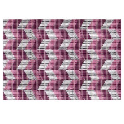 Chevron Bathroom Mat - 35" x 26" Purple Waterproof Non-Slip Quick Dry Rug, Non-Absorbent Dirt Resistant Perfect for Kitchen, Bathroom and Restroom