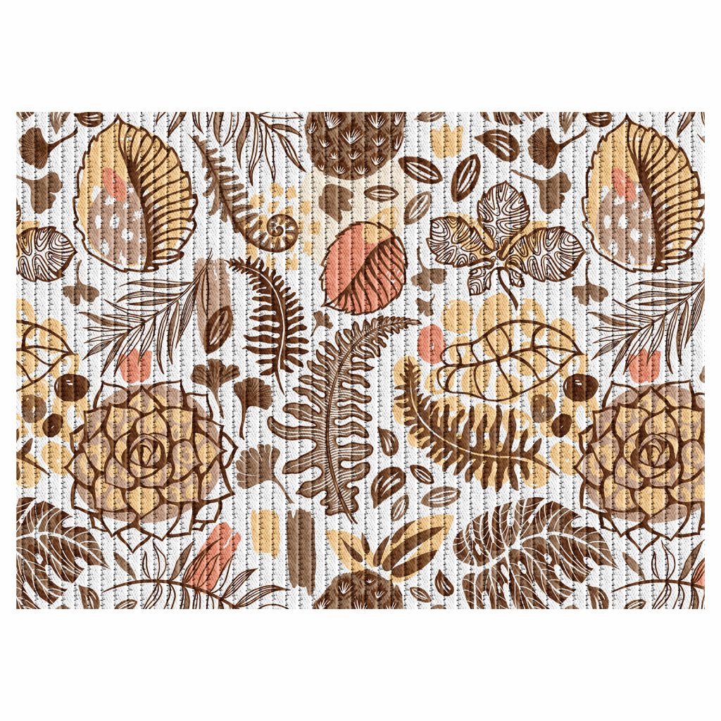Leaf Bathroom Mat – 35″ x 26″ Brown Waterproof Non-Slip Quick Dry Rug, Non-Absorbent Dirt Resistant Perfect for Kitchen, Bathroom and Restroom