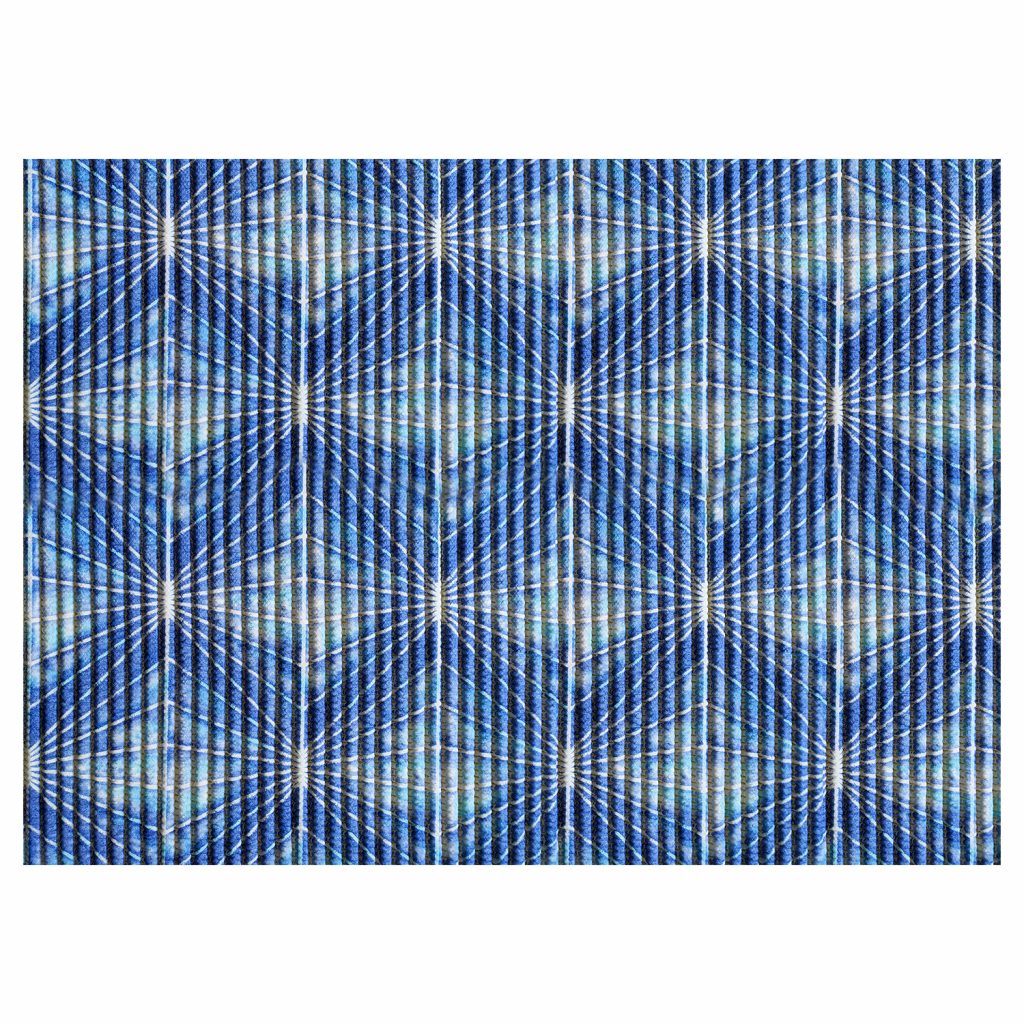 Diamond Bathroom Mat – 35″ x 26″ Blue Waterproof Non-Slip Quick Dry Rug, Non-Absorbent Dirt Resistant Perfect for Kitchen, Bathroom and Restroom