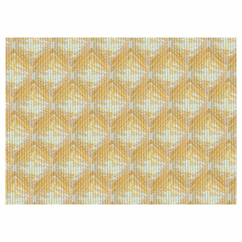 Diamond Bathroom Mat – 35″ x 26″ Yellow Waterproof Non-Slip Quick Dry Rug, Non-Absorbent Dirt Resistant Perfect for Kitchen, Bathroom and Restroom