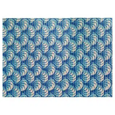 Sea Shell Bathroom Mat - 35" x 26" Blue Waterproof Non-Slip Quick Dry Rug, Non-Absorbent Dirt Resistant Perfect for Kitchen, Bathroom and Restroom