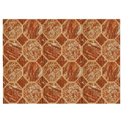 Octagon Bathroom Mat - 35" x 26" Brown Waterproof Non-Slip Quick Dry Rug, Non-Absorbent Dirt Resistant Perfect for Kitchen, Bathroom and Restroom