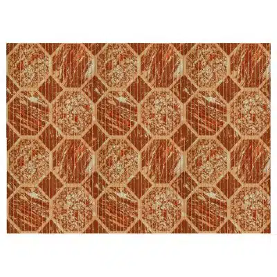 Octagon Bathroom Mat - 35" x 26" Brown Waterproof Non-Slip Quick Dry Rug, Non-Absorbent Dirt Resistant Perfect for Kitchen, Bathroom and Restroom