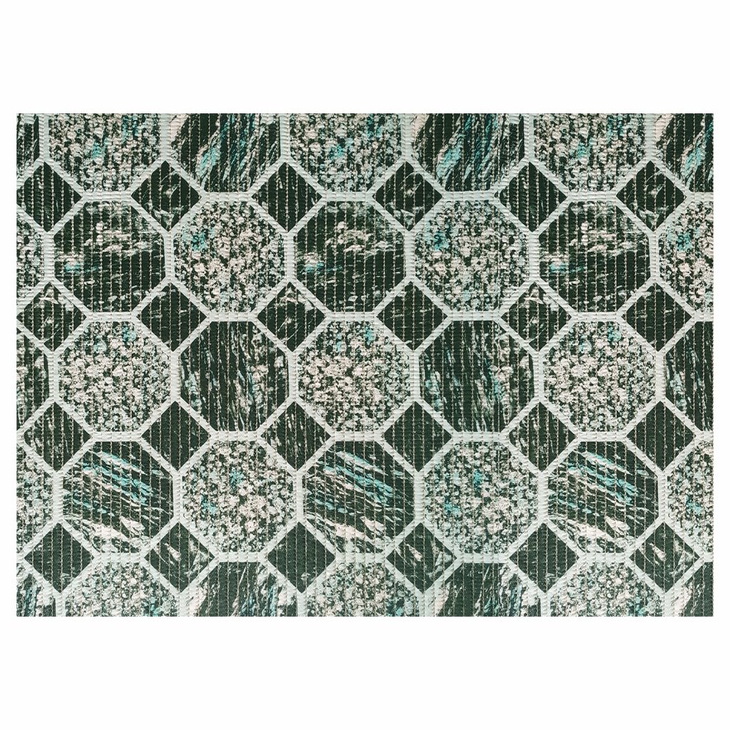 Octagon Bathroom Mat – 35″ x 26″ Green Waterproof Non-Slip Quick Dry Rug, Non-Absorbent Dirt Resistant Perfect for Kitchen, Bathroom and Restroom