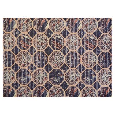 Octagon Bathroom Mat - 35" x 26" Purple Waterproof Non-Slip Quick Dry Rug, Non-Absorbent Dirt Resistant Perfect for Kitchen, Bathroom and Restroom