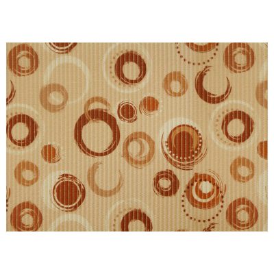 Circle Bathroom Mat - 35" x 26" Beige Waterproof Non-Slip Quick Dry Rug, Non-Absorbent Dirt Resistant Perfect for Kitchen, Bathroom and Restroom