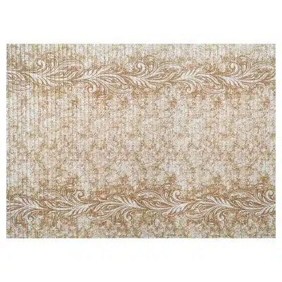 Vines Bathroom Mat - 35" x 26" Beige Waterproof Non-Slip Quick Dry Rug, Non-Absorbent Dirt Resistant Perfect for Kitchen, Bathroom and Restroom