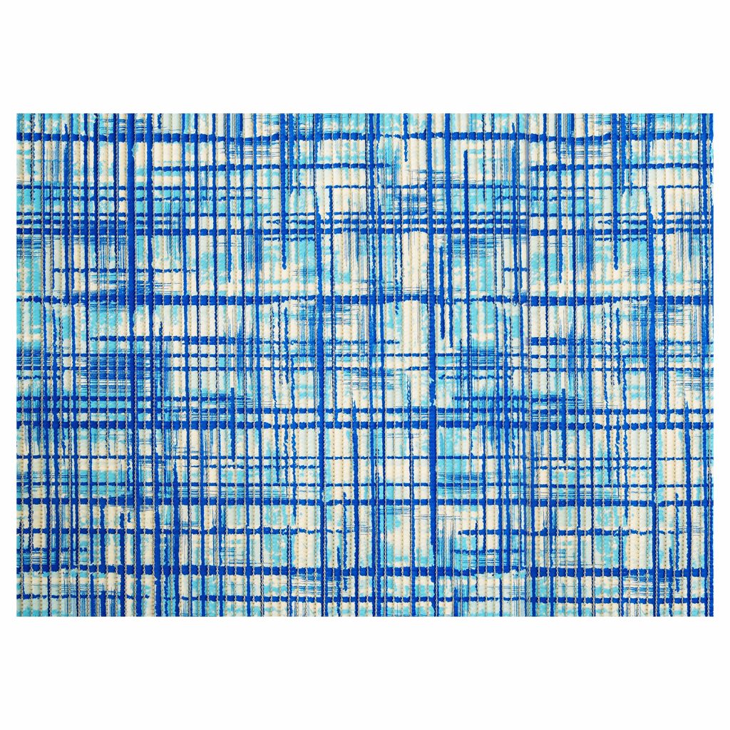 Criss-Cross Bathroom Mat – 35″ x 26″ Blue Waterproof Non-Slip Quick Dry Rug, Non-Absorbent Dirt Resistant Perfect for Kitchen, Bathroom and Restroom