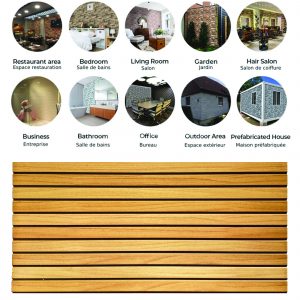 Dundee Deco 3D Wall Panels Wooden Effect - Cladding, Yellow Brown Wood Look Wall Paneling, Styrofoam Facing for Interior and Exterior Applications, DIY, Set of 10, Covers 54 sq ft