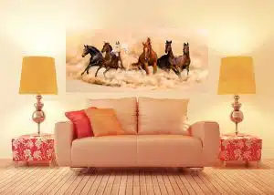 Horse Herd Brown Wall Mural 80 in x 35 in